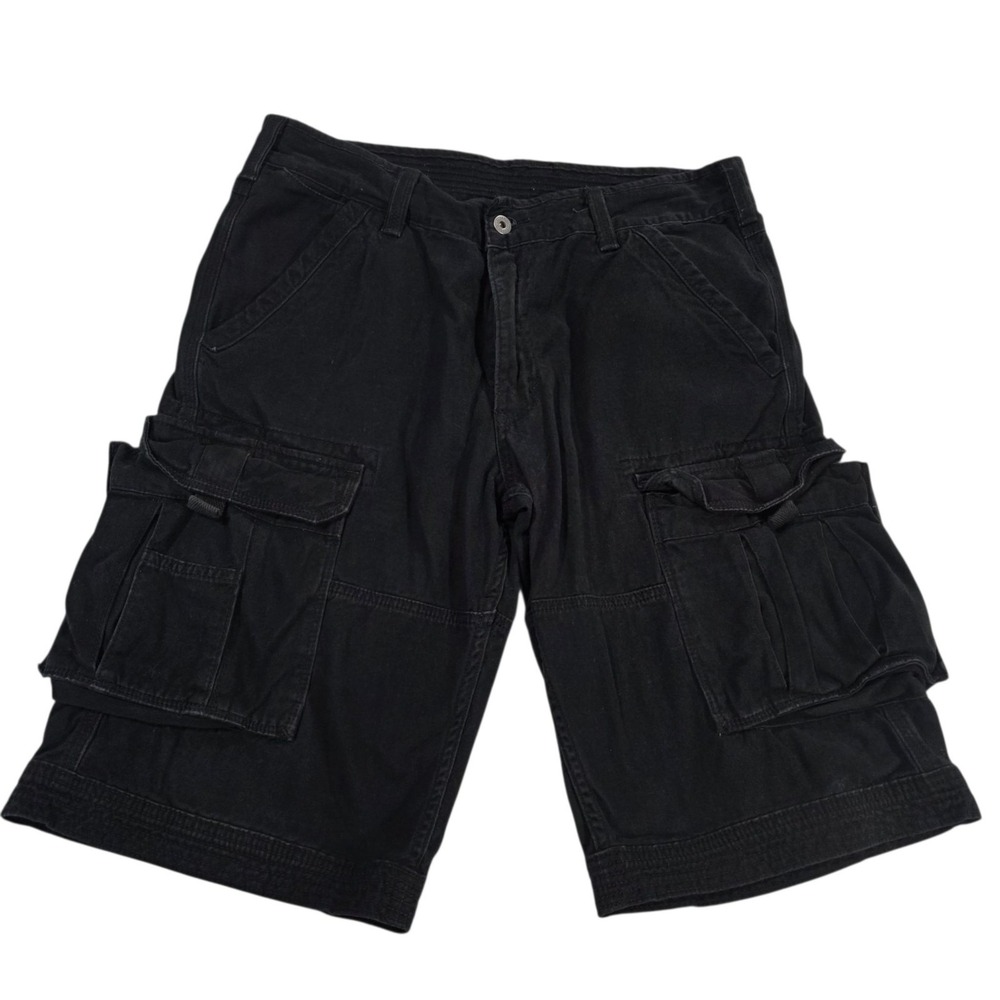 Levi's Mens Black Cargo Shorts 33 Waist Loose Fit Utility Pockets Cotton Jorts